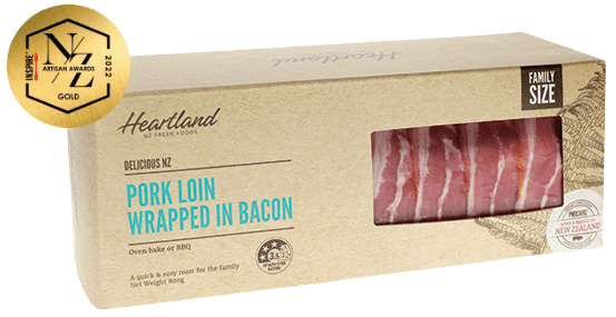 Delicious NZ Pork Loin Wrapped in Bacon Package (Artisan Awards Gold)