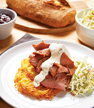 Recipe | Red Wine and Garlic Pork Ribeye Roast with Rosti
